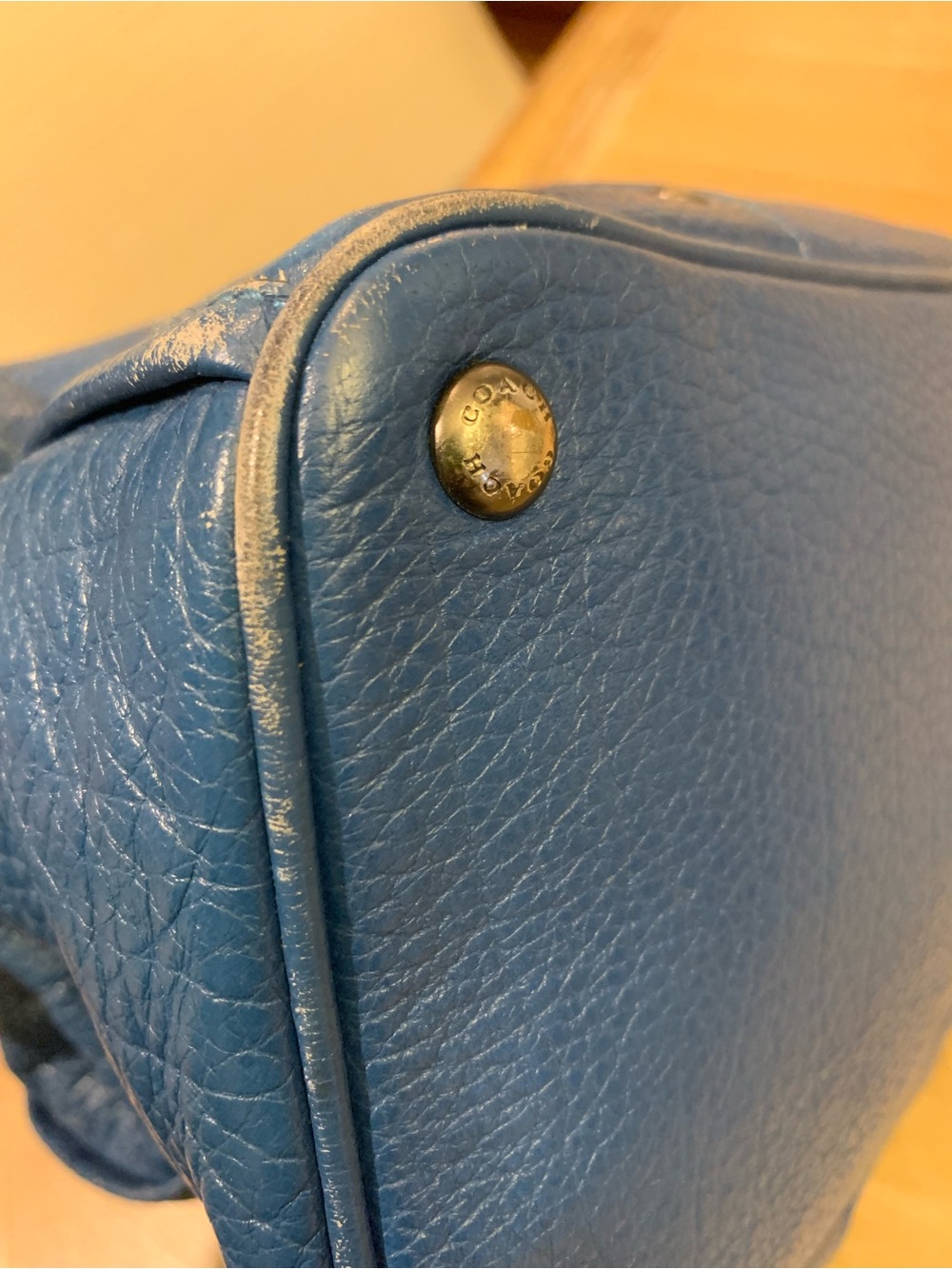 Coach Blue Leather Mickie Satchel - - Picture 16 of 16